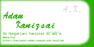 adam kanizsai business card